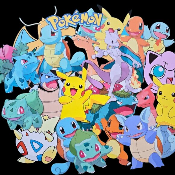 Pokémon Stickers Starter Set w Pikachu - Peel and Stick Wall Decals (Pack of 24) - Picture 3 of 7